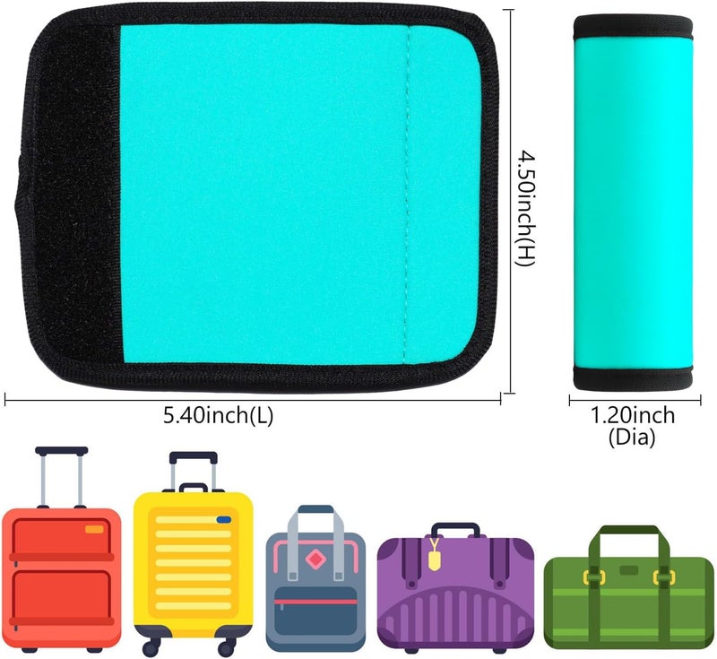 Gowraps Luggage Handle Wrap 2 Pack Luggage Handle Wraps for Suitcase Bright Neoprene Luggage Handle Covers/Extender/Identifiers-Travel Accessories Must Haves (Aqua-2 Pack) - Image 2